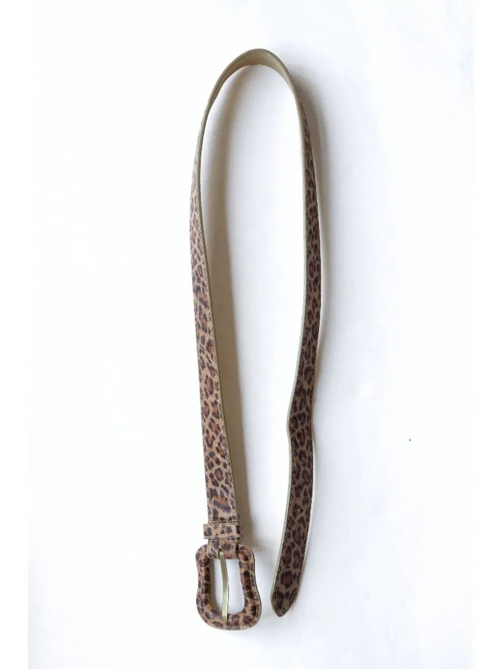 Steve Madden Leopard Print Belt Vintage Y2k Large Buckle Fabric Leather Belt